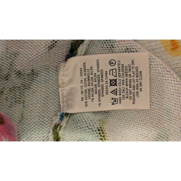 HWR Anthropologie Cardigan Sweater Women M Multicolor Knit Floral Artsy Bloom - Picture 4 of 8